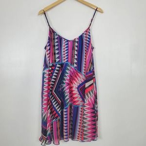 Express colorful mini dress size medium spaghetti strap